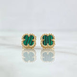 Topos  Trébol VCyA  2.65gr / 9mm Malaquita Verde Oro Amarillo Nac.Esp. 18K