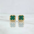 Topos Trebol VCyA 2gr / 8.1mm Malaquita Verde Broche Mariposa Oro Amarillo Nac.Esp. 18K ©
