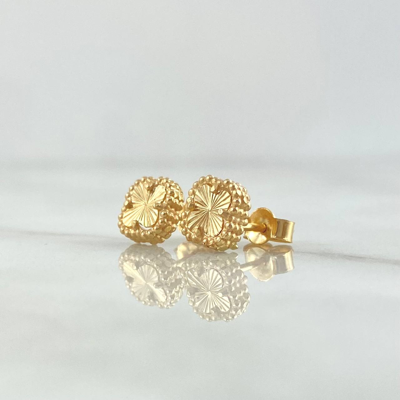 Topos Trebol Diamantados 2.65gr / 9mm Oro Amarillo Nac.Esp. 18K ©