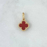 Dije Trébol VCyA 1.25gr / 1.7cm / 10mm Ambar Rojo Punteado Oro Amarillo Nac.Esp. 18K ©