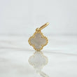 Dije Treból VCyA 1.6gr / 1.9mm Nacar Blanco Punteado Oro Amarillo Nac.Esp. 18K *