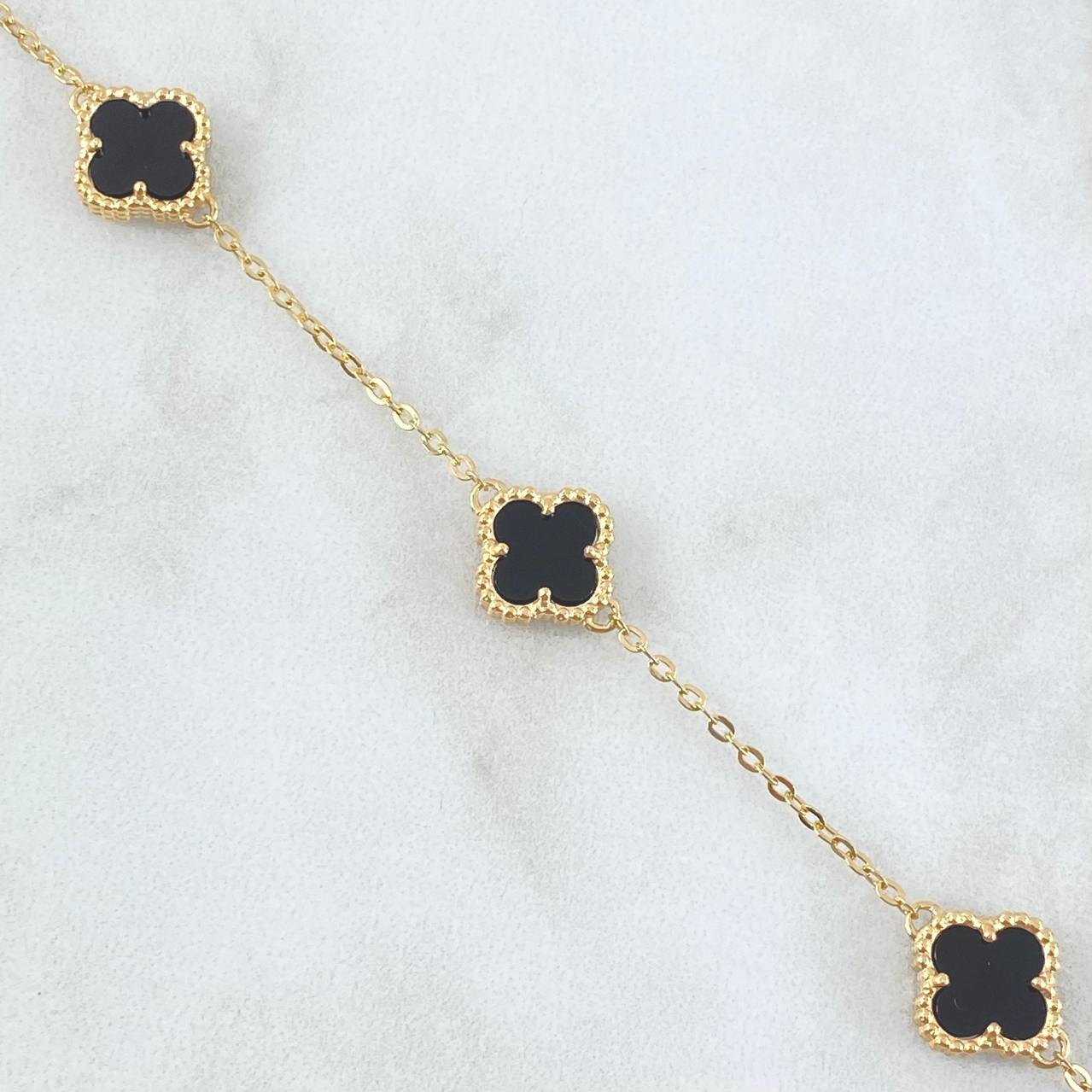Pulso Aro Seguido Trebol 4.5gr / 16cm-18cm / Nac.Esp. Oro 18K ©