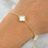Pulso Aro Seguido Trebol 5.3gr / 18cm-19cm / Nac.Esp. Oro 18K