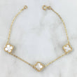 Pulso Aro Seguido Trebol 5.3gr / 18cm-19cm / Nac.Esp. Oro 18K