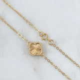 Cadena Aro Seguido Trébol VCyA 7.5gr / 50cm / 10mm Diamantado Punteado Oro Amarillo Nac.Esp. 18K ©