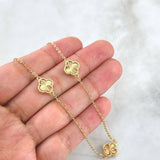 Cadena Aro Seguido Trébol VCyA 7.5gr / 50cm / 10mm Diamantado Punteado Oro Amarillo Nac.Esp. 18K ©