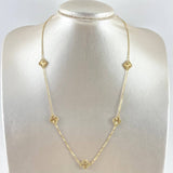 Cadena Aro Seguido Trébol VCyA 7.5gr / 50cm / 10mm Diamantado Punteado Oro Amarillo Nac.Esp. 18K ©