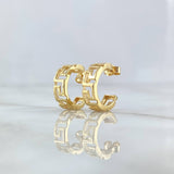 Candongas Tribal 3.05gr / 1.6cm / Lisas Oro Amarillo 18K ©