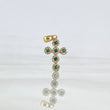 Dije Cruz Tupida 1.3gr / 2.4cm / Circones Blancos Verdes Oro Amarillo *