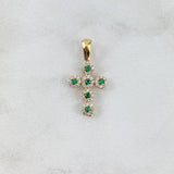 Dije Cruz Tupida 1.3gr / 2.4cm / Circones Blancos Verdes Oro Amarillo *