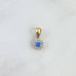 Dije Halo Celeste 0.9gr / 1.4cm / Circones Blancos Oro Amarillo