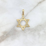 Dije Estrella de David 1.95gr / 3.5cm / Diamantada Oro Amarillo