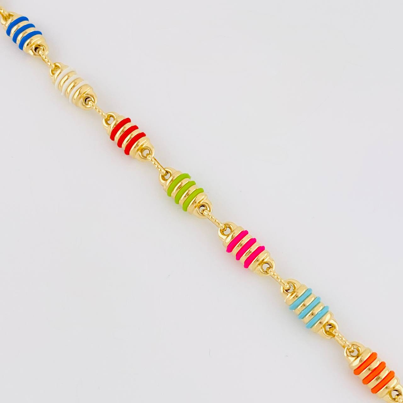 Cadena Rustica Barril Rayado 12.8g / 50cm / 5mm Oro Amarillo 18K