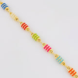 Cadena Rustica Barril Rayado 12.8g / 50cm / 5mm Oro Amarillo 18K