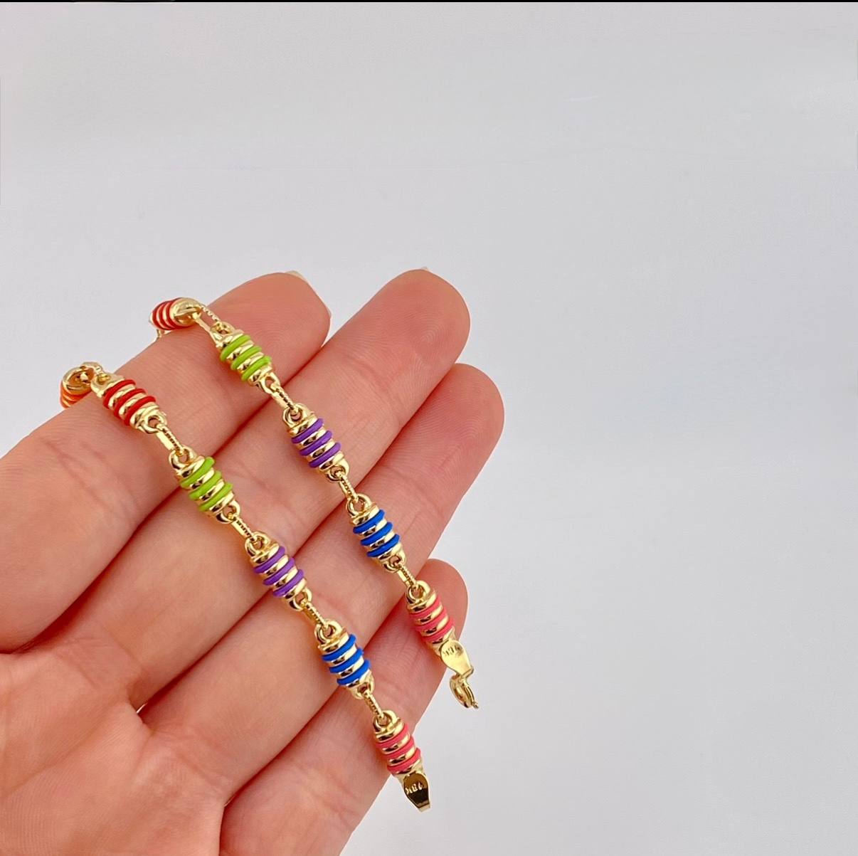 Cadena Rustica Barril Rayado 12.8g / 50cm / 5mm Oro Amarillo 18K