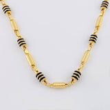 Cadena Rustica Cilindro Rayado 22.6g / 70cm / 6mm Oro Amarillo 18K