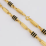 Cadena Rustica Cilindro Rayado 22.6g / 70cm / 6mm Oro Amarillo 18K