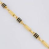 Cadena Rustica Cilindro Rayado 22.6g / 70cm / 6mm Oro Amarillo 18K