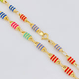 Cadena Rustica Barril Rayado 12.85g / 50cm / 4.9mm Oro Amarillo 18K