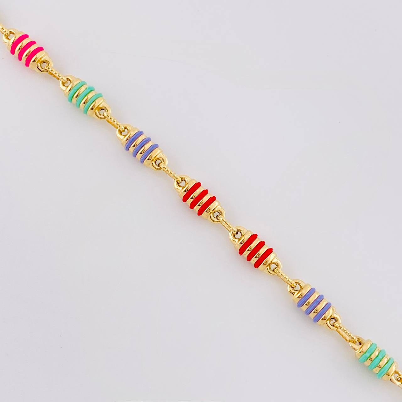 Cadena Rustica Barril Rayado 12.85g / 50cm / 4.9mm Oro Amarillo 18K