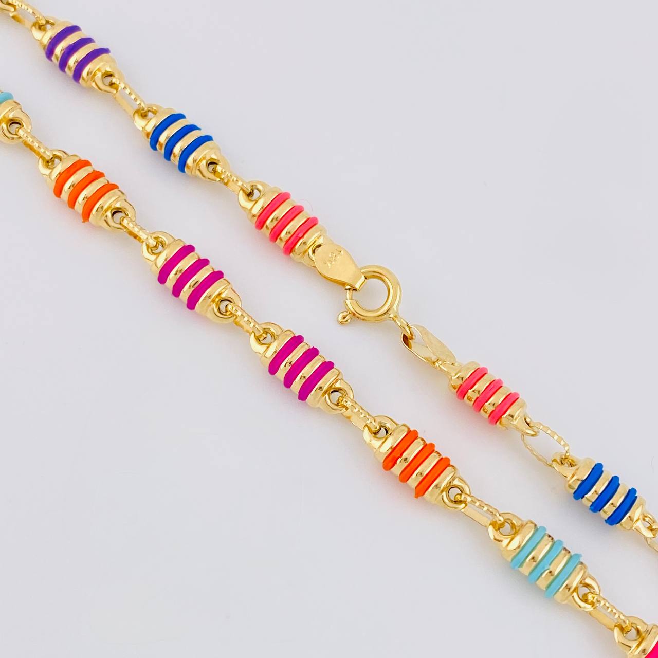 Cadena Rustica Barril Rayado 12.85g / 50cm / 4.9mm Oro Amarillo 18K