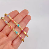 Cadena Rustica Barril Rayado 12.8g / 50cm / 4.9mm Oro Amarillo 18K