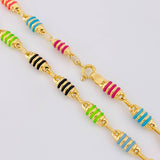 Cadena Rustica Barril Rayado 12.8g / 50cm / 4.9mm Oro Amarillo 18K