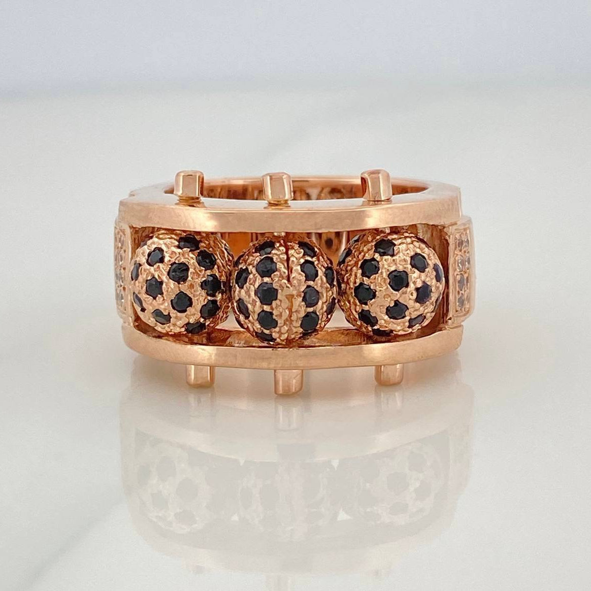 Anillo Bolas De Fuego 20.8 g / T9 Oro Rosa 18K