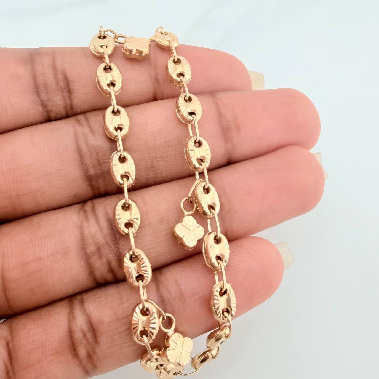 Tobillera GC Dijes 6.75gr / 26cm / 4.75mm Oro Amarillo 18K %