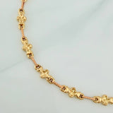 Pulso Rustico Flores 4.6gr / 22.5cm / 4.7mm Oro Amarillo Rosa 18K %