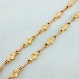 Pulso Rustico Flores 4.6gr / 22.5cm / 4.7mm Oro Amarillo Rosa 18K %
