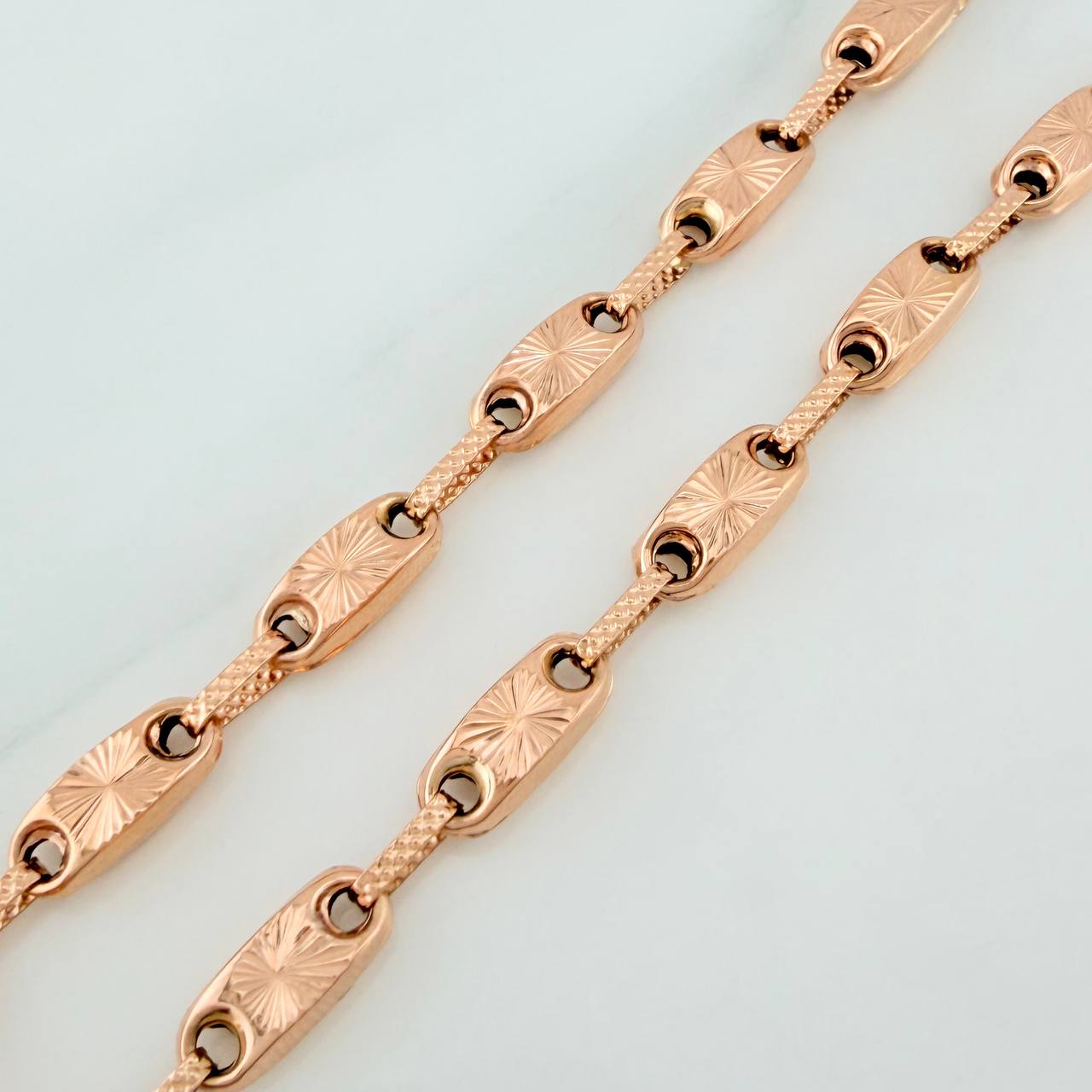 Pulso Rustico Eslabon 5.9gr / 20.5cm / Oro Rosa 18K %
