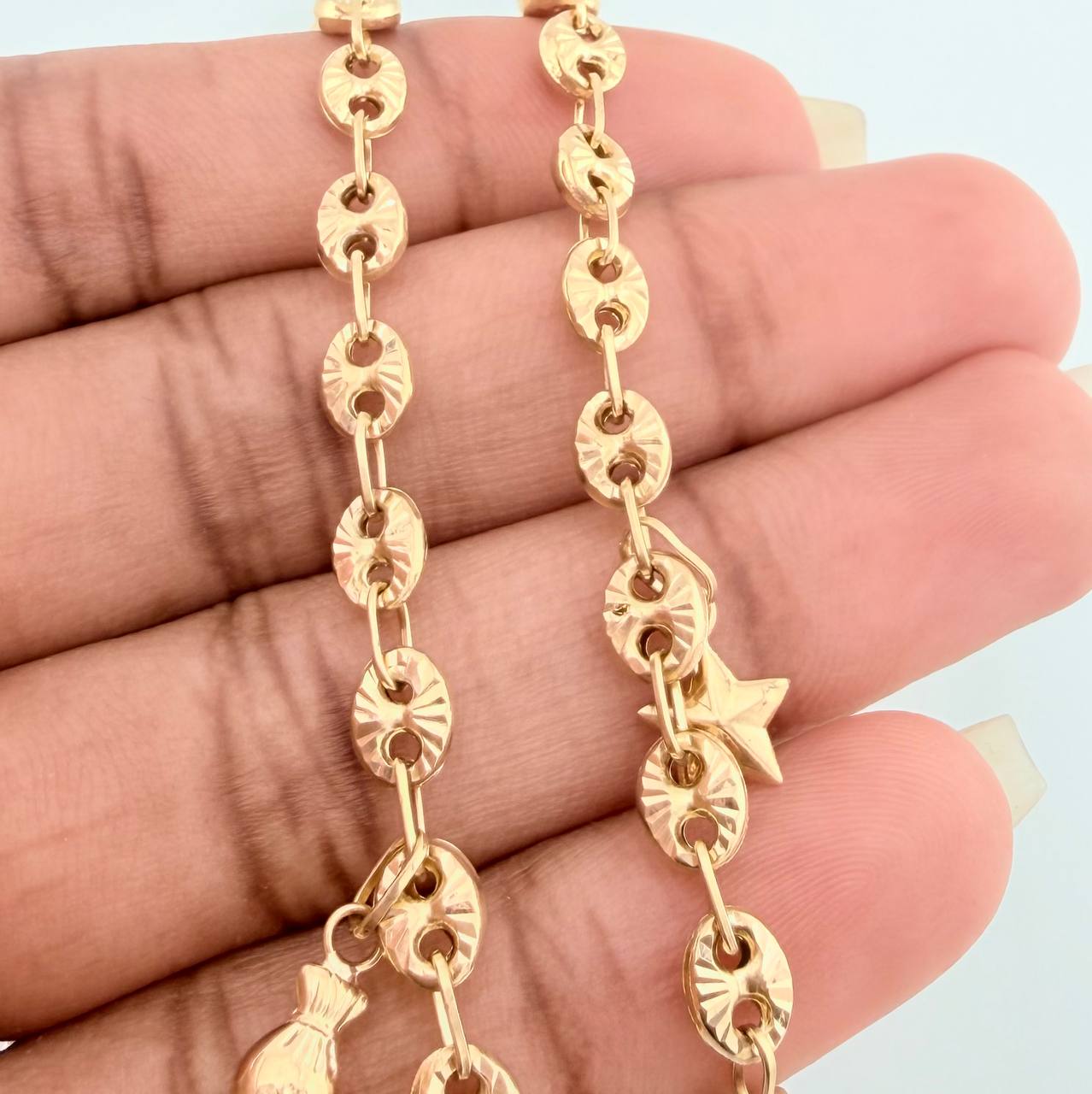 Tobillera GC Dijes 6.2gr / 24.5cm / Oro Amarillo 18K %