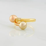Anillo Tu y Yo 1.85g / T7 1/4 Tres Oros 18K