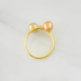 Anillo Tu y Yo 1.85g / T7 1/4 Tres Oros 18K