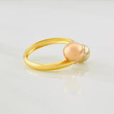 Anillo Tu y Yo 1.85g / T7 1/4 Tres Oros 18K