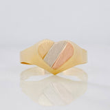 Anillo Sello Corazón 1.55g / T8 1/2 Tres Oros 18K