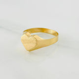 Anillo Sello Corazón 1.55g / T7 1/4 Oro Amarillo 18K