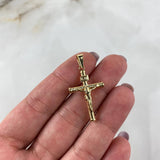 Dije Cristo Cruz 1.25gr / 3.5cm / Baston Atornillado Oro Amarillo