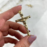 Dije Cristo Cruz 3.05gr / 5.6cm / Atornillado Oro Amarillo ©