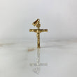 Dije Cristo Cruz 1.7gr / 4.3cm / Baston Liso Oro Amarillo