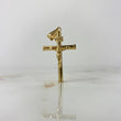 Dije Cruz Cristo 1.2gr / 3.5cm / Baston Liso Oro Amarillo ©