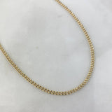 Cadena Cubana 3.8gr / 60cm / 2mm Oro Amarillo +0