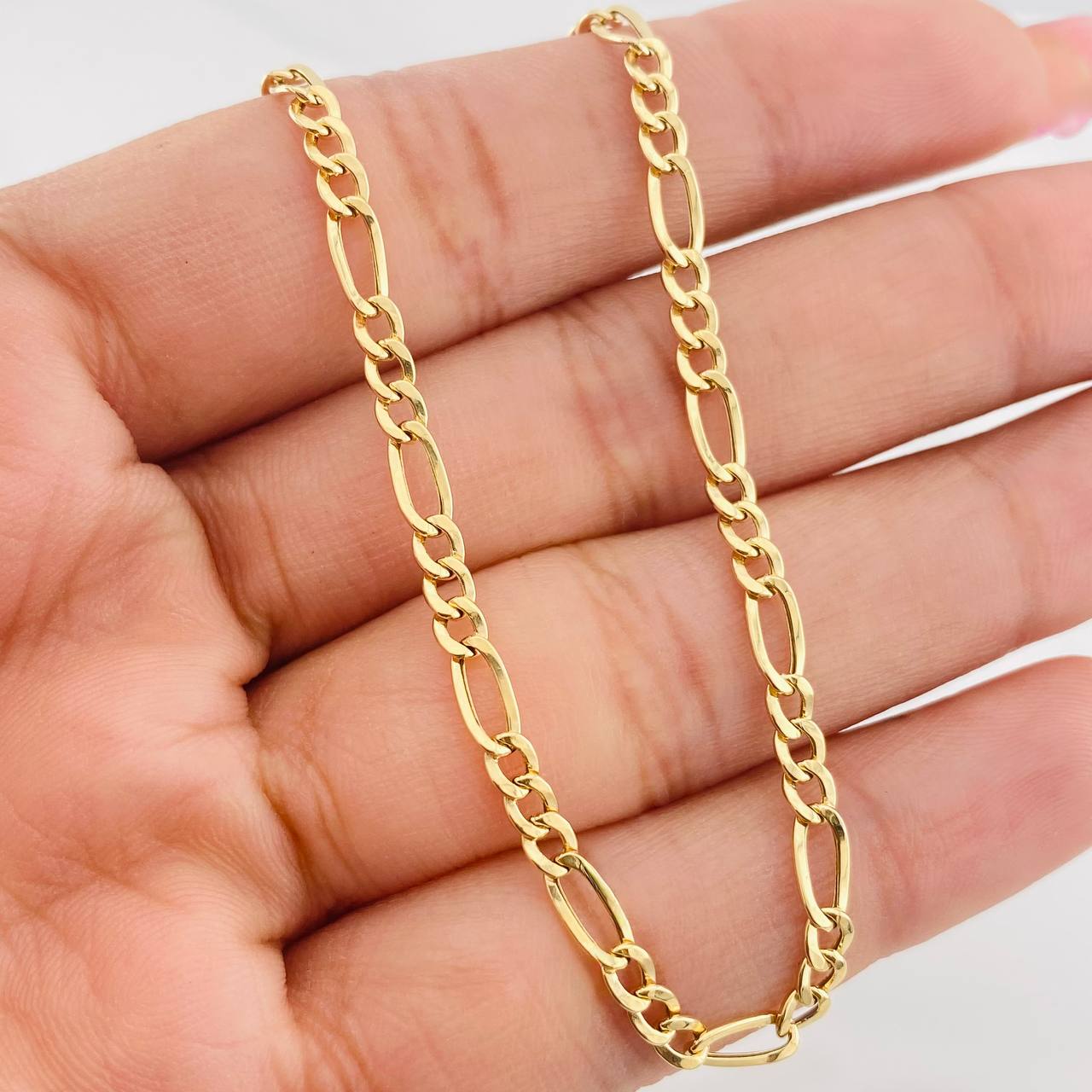 Cadena Figaro 3.5g / 50cm / 3.41mm Oro Amarillo 18K