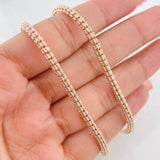 Cadena Ice 23.9g / 60cm / 3.2mm Dos Oros Blanco Rosa 18K