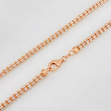 Cadena Ice 23.9g / 60cm / 3.4mm Dos Oros Blanco Rosa 18K