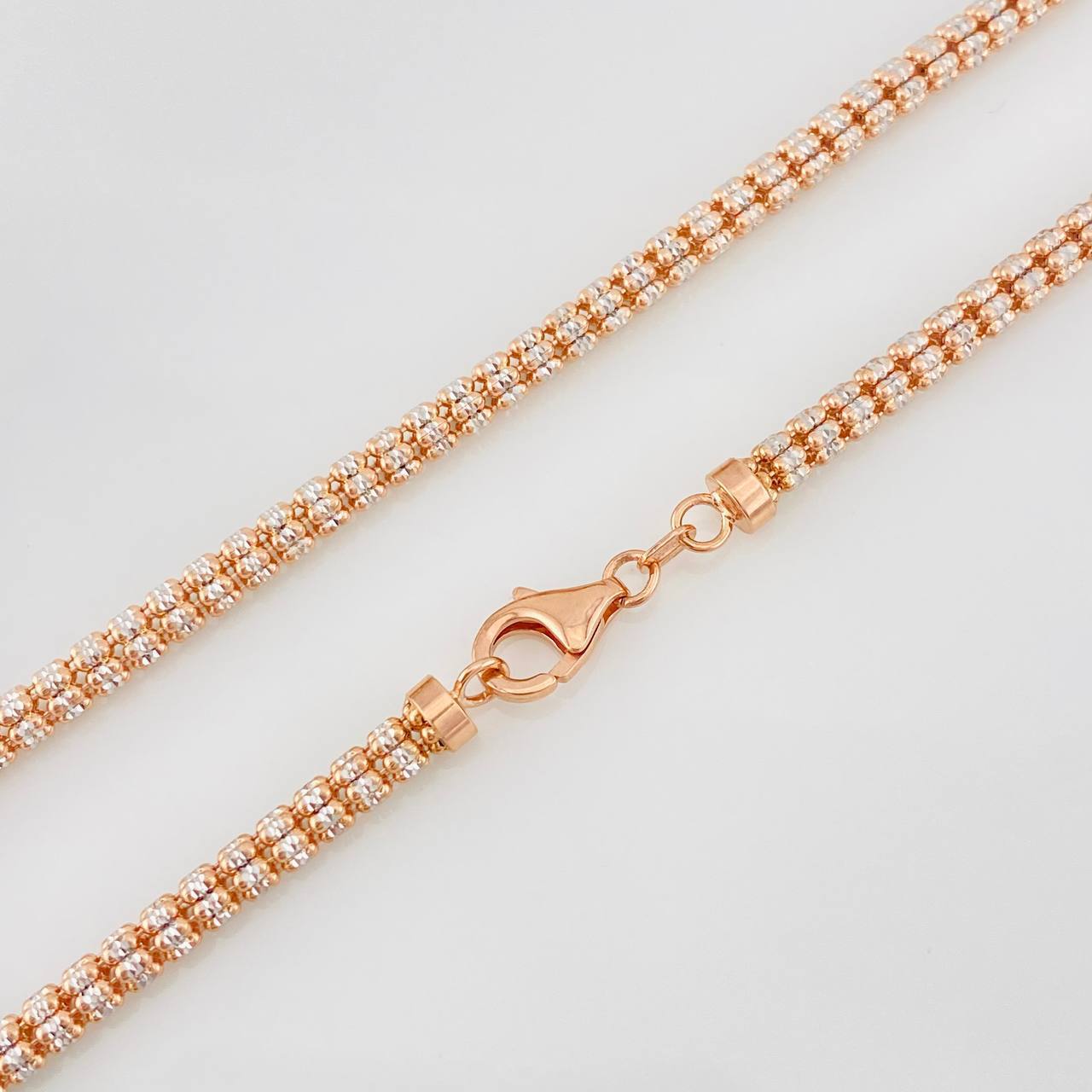 Cadena Ice 24g / 60cm / 3.1mm Dos Oros Blanco Rosa 18K