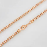 Cadena Ice 27.8g / 70cm / 3.65mm Dos Oros Blanco Rosa 18K