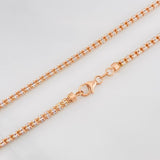 Cadena Ice 18.55g / 70cm / 2.3mm Dos Oros Blanco Rosa 18K