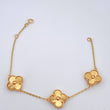 Pulso Aro Seguido Treboles 6.45gr / 16cm-18cm / 1.25mm Oro Amarillo 18K &